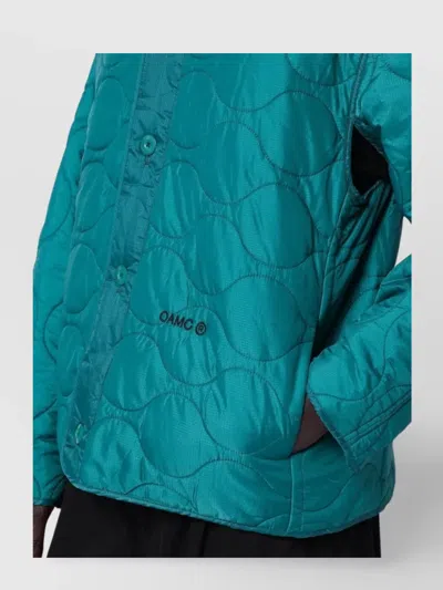 Oamc Forest Green Combat Liner Jacket In Blue