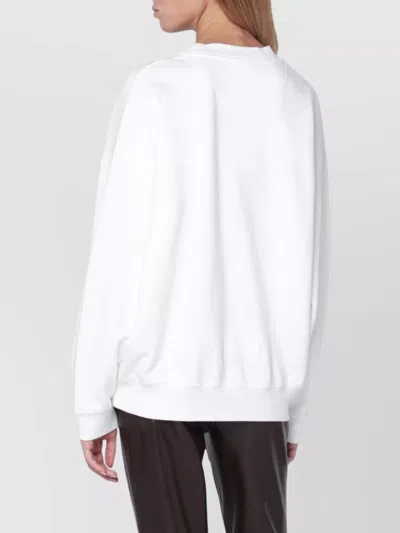 Anine Bing Logo Print Crew Neck Sweatshirt In White