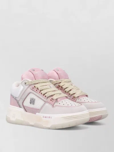 Amiri Crystal Sneakers Featuring Contrast Paneling In Pink