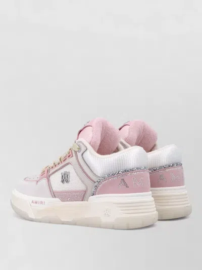 Amiri Crystal Sneakers Featuring Contrast Paneling In Pink