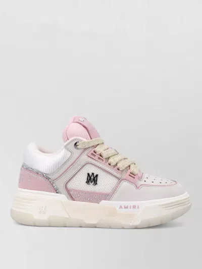 Amiri Crystal Sneakers Featuring Contrast Paneling In Pink