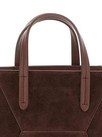 Brunello Cucinelli Women Brown Crossbody Bag With Adjustable And Removable Shoulder Strap In Suede W In Brown
