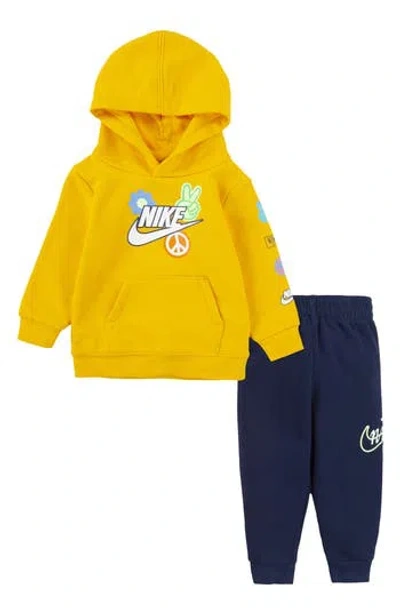 Nike Flower Child Hoodie & Joggers Set In Blue