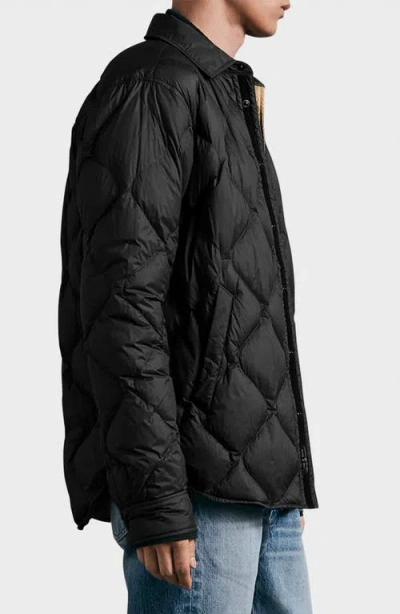 Rag & Bone Dane Quilted Shell Down Overshirt In Dark Grey