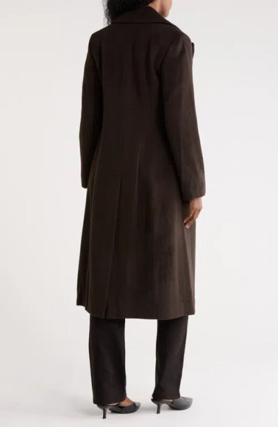 Sofia Cashmere Wool Notch Lapel Coat In Brown