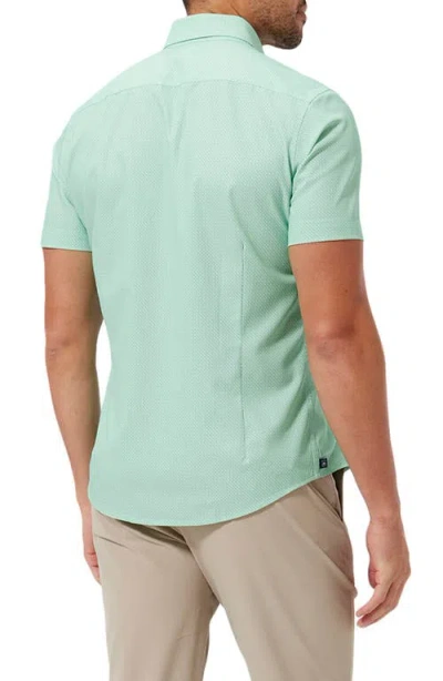 Mizzen + Main Leeward Regular Fit Geo Print Short Sleeve Performance Button-up Shirt In Green