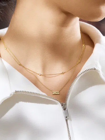 Baublebar 18k Gold Block Font Custom Number Necklace In Gold
