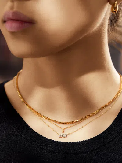 Baublebar 18k Gold Block Font Custom Number Necklace In Gold