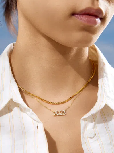 Baublebar 18k Gold Block Font Custom Number Necklace In Gold