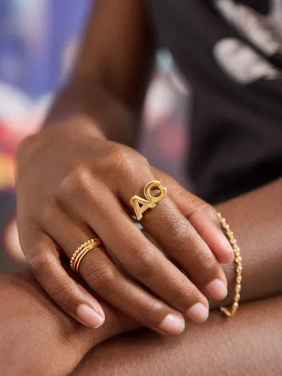 Baublebar 18k Gold Double Custom Initial Block Ring In Gold