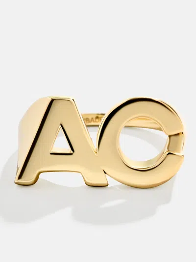 Baublebar 18k Gold Double Custom Initial Block Ring In Gold