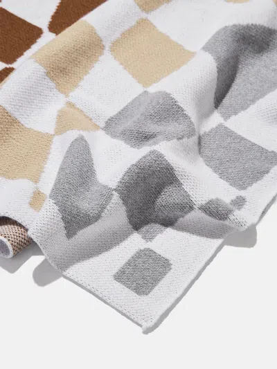Baublebar 3d Check Custom Blanket In Brown