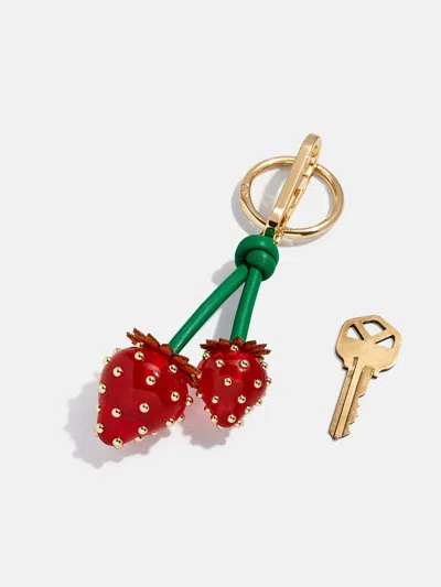 Baublebar Strawberry Bag Charm In Gold Tone In Red