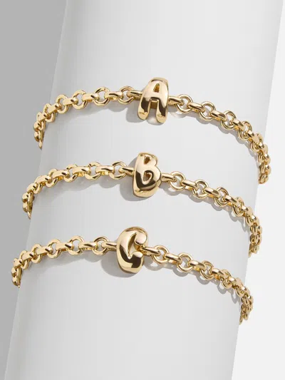 Baublebar Bubble Initial Custom Chain Bracelet In Gold