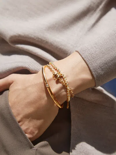 Baublebar Bubble Initial Custom Chain Bracelet In Gold