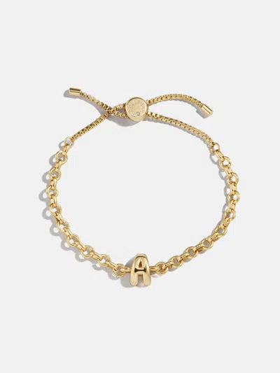 Baublebar Bubble Initial Custom Chain Bracelet In Gold