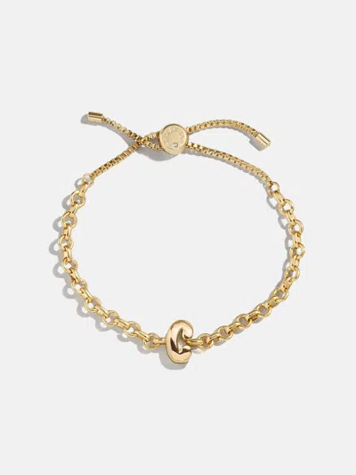 Baublebar Bubble Initial Custom Chain Bracelet In Gold