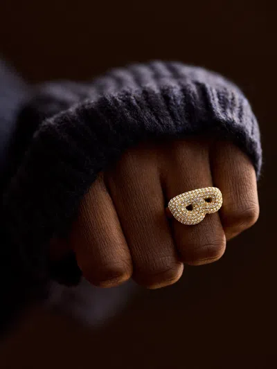 Baublebar Bubble Letter Initial Ring In Gold
