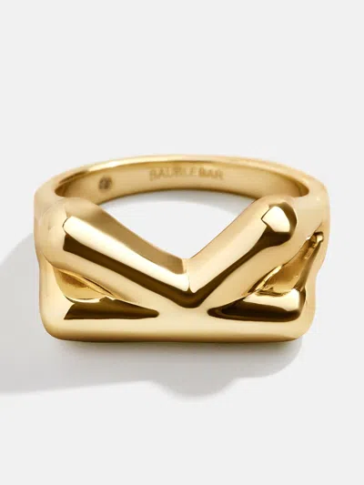 Baublebar Bubble Letter Initial Ring In Gold