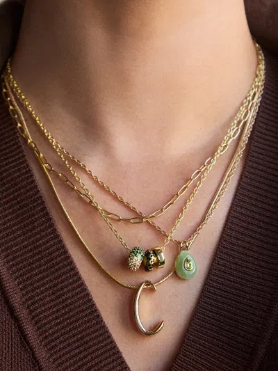 Baublebar Classic Script Initial Necklace In Gold