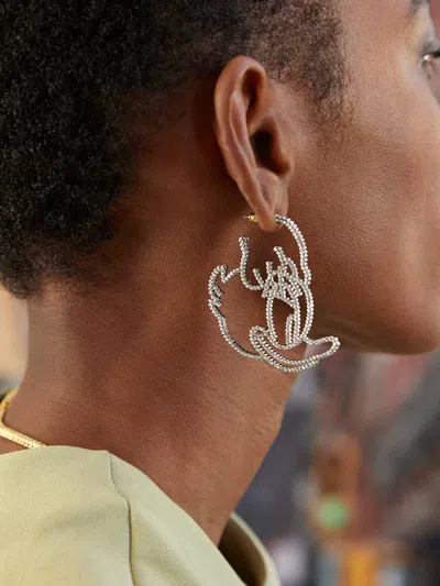 Baublebar Disney Daisy Duck Silver Outline Earrings In Silver