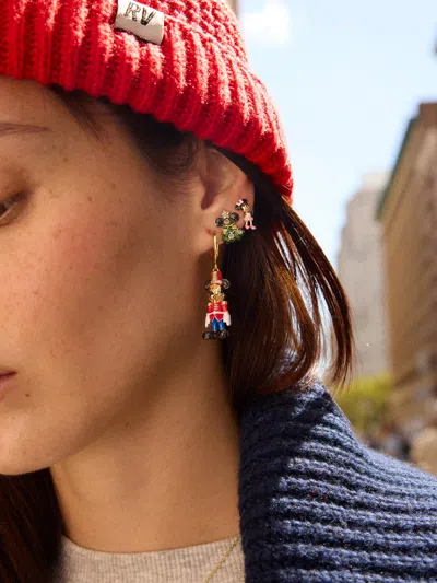 Baublebar Disney Mickey Mouse & Minnie Mouse Nutcracker Earring Set In Gold