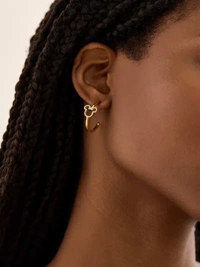 Baublebar Disney Mickey Mouse 18k Gold Plated Sterling Silver Hoop Earrings In Gold