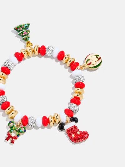 Baublebar Disney Mickey Mouse Christmas Charm Bracelet In Gold