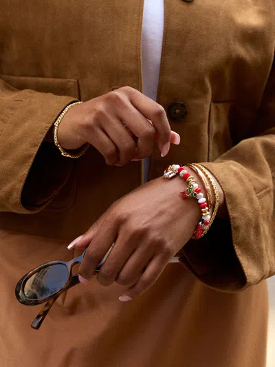 Baublebar Disney Mickey Mouse Christmas Charm Bracelet In Gold