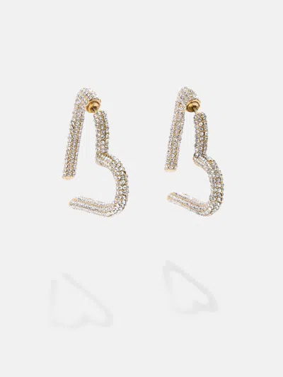 Baublebar Emory Pave Heart Front To Back Earrings In Gold