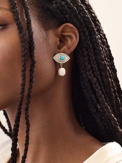 Baublebar Frida Evil Eye Earrings In Brown