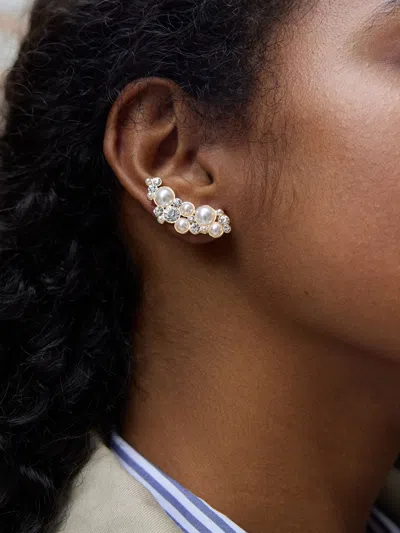 Baublebar Effie Faux Pearl Ear Crawlers In Gold
