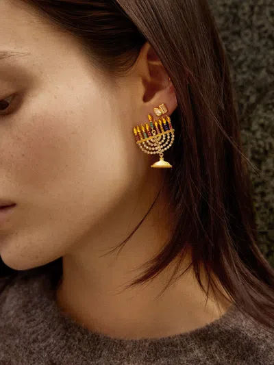 Baublebar Glow Big Menorah Statement Earrings In Gold
