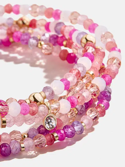 Baublebar Indya Semi-precious Layered Bracelet Set In Pink