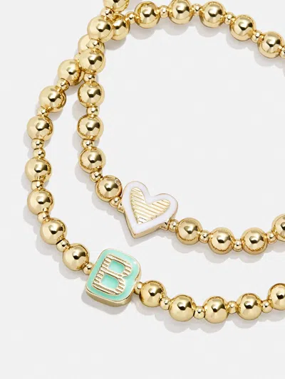 Baublebar Initial & Heart Kids' Pisa Bracelet Set In Gold