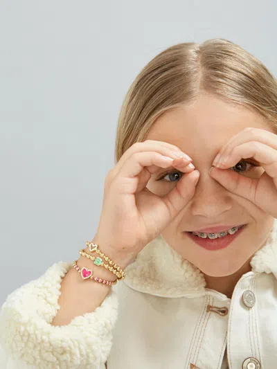 Baublebar Initial & Heart Kids' Pisa Bracelet Set In Gold
