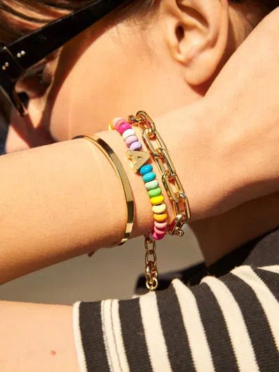 Baublebar Initial Beaded Slider Bracelet In Multi