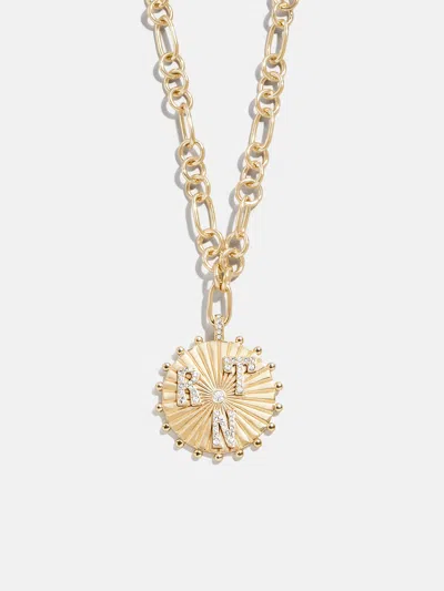 Baublebar Initial Custom Medallion Necklace In Gold