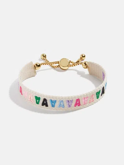 Baublebar Initial Woven Friendship Bracelet In White