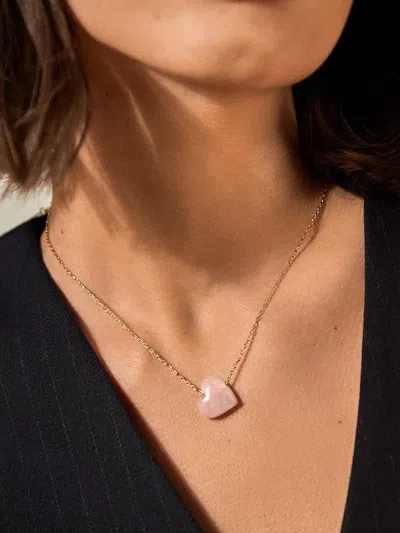 Baublebar Juno Rose Quartz Necklace In Gold
