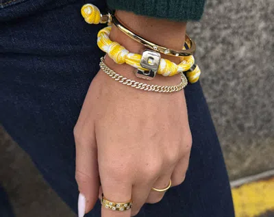 Baublebar Knotty Varsity Number Custom Bracelet In Yellow