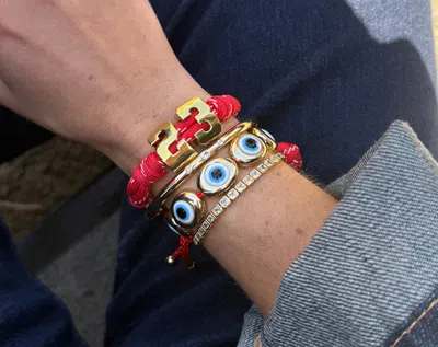 Baublebar Knotty Varsity Number Custom Bracelet In Red