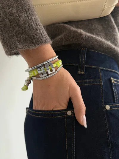 Baublebar Knotty Varsity Number Custom Bracelet In Green