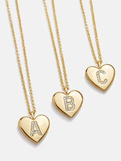 Baublebar Little Love Kids' Initial Heart Necklace In Gold