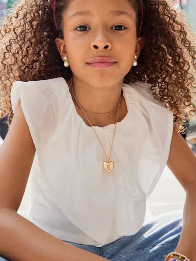 Baublebar Little Love Kids' Initial Heart Necklace In Gold