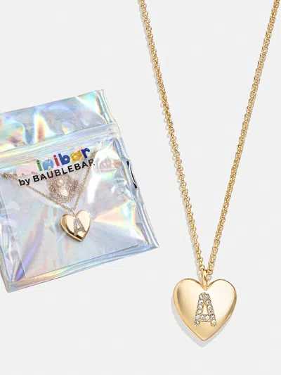 Baublebar Little Love Kids' Initial Heart Necklace In Gold