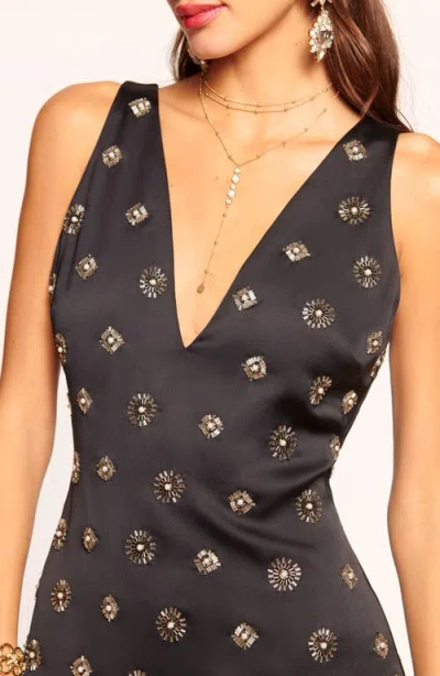 Ramy Brook Alexandria Embellished V-neck Mini Dress In Multi