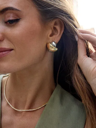 Baublebar Piper Two-tone Crisscross Stud Earrings In Gold