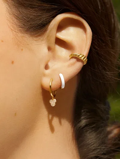 Baublebar Mickey Mouse Disney 18k Gold Plated Sterling Silver Huggie Charm Earrings In Gold