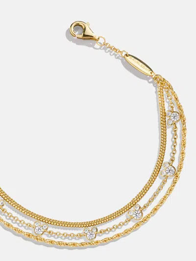 Baublebar Mickey Mouse Disney 18k Gold Plated Sterling Silver Layered Bracelet In Gold